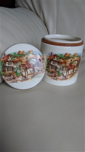 Porcelain marmalade lidded jar Lancaster Sandland