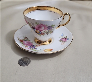 Foley Bone China floral teacup saucers collectible imperfect
