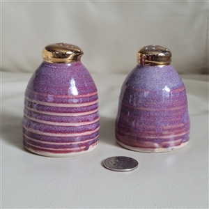 Stoneware purple glaze salt and pepper shakers elegant purple hues stoneware table setting accessories