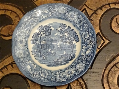 Liberty Blue Staffordshire pre owned vintage Liberty Blue bread and butter ironstone plates set of two