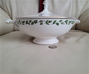 Hall porcelain Cameo Rose round vegetable with lid
