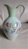German porcelain pitcher or ewer in mint green color with rose decor by IMPERIAL, PP.