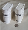 Vintage porcelain salt and pepper shakers Books Nutmeg and Allspice.