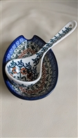 Porcelain ladle with drip bowl made in POLAND collectible ceramics kitchen accessory