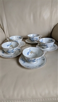 Haviland Limoges France Montmery teacups with saucers in elegant floral design collectible gifts for any occasion