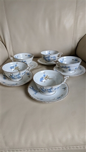 Haviland Limoges France Montmery teacups with saucers in elegant floral design collectible gifts for any occasion