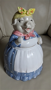 Large pig porcelain cookie jar Fitz and Floyd
