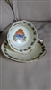 Paragon Patriotic Series Canadian Crest teacup and saucer in rare yellow porcelain with green vine border