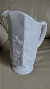 Paneled Grape milk glass pitcher Westmoreland vintage kitchen accessories