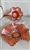 Imperial Glass Ohio Arcs marigold bowl with ruffled rim Antique 1910s iridescent orange glass whimsey bowl