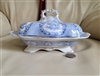 Antique Ridgway Oriental Blue covered vegetable dish with gold trim 1891 England