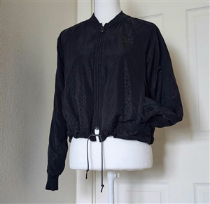 2014 Adidas preowned black tonal jacquard ghost print jacket