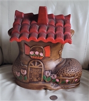 Twin Winton large SHOE cookie jar in multicolor design