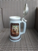 1985 Avon Building of America Blacksmith porcelain beer stein with lid and original pamphlet