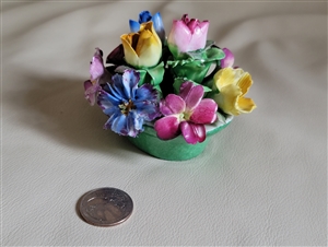 Crown Staffordshire Florals porcelain basket vintage collectible decor