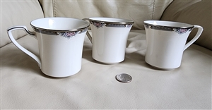 Halifax by NORITAKE flat cups set of 3 collectible vintage porcelain kitchen accessories