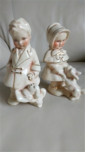 Coventry USA kids with dogs figurines 1940s