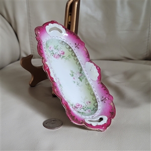 M Z Austria relish porcelain bowl colorful decor rare find collectible porcelain home decor and collection display