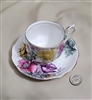 Royal Albert Flower of the month teacup and saucer Old Hampton poppies and chrysanthemums