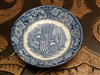 Vintage porcelain Staffordshire England Betsy Rose fruit/deser table setting. t bowl in Liberty Blue pattern.