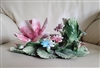 Antique Capodimonte Floral Porcelain Candle Holder