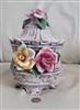 Vintage Capodimonte Porcelain Lidded Urn 10" Footed Centerpiece