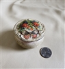 Hand painted decorative trinket storage box, vintage ceramic.