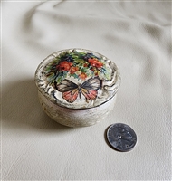 Hand painte trinket ceramic storage jewelry box