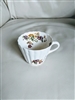 Spode Wicker Lane ironstone teacup with colorful flowers and scalloped edge for repurpose use