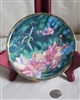 Porcelain collectible plate 1990 Pickard Calliope Hummingbird Cyndi Nelson 24K gold teal leaf rim box