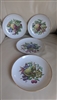 Naaman ISRAEL vintage salad luncheon porcelain plates with fruit decor and gold rim 7.5 in table serving kitchen accessories..