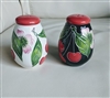 Blue Sky Cherries J McCall salt pepper shakers set collectible vintage table setting accessories