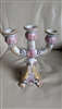 Hand painted porcelain 3-candle candelabra from Portugal