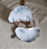 GDA Limoges antique French porcelain floral bone plates kidney shaped set of two with gold trim