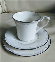 Silver Cove Noritake teacup saucer and plate set elegant set in multicolor geometric design