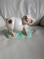 Vintage Ks Collectible porcelain pig decoration 6 inch pastel colors