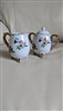 Creamer Sugar Set Porcelain Enesco Japan Footed Floral 1960s