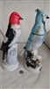 Jim Beam 1969 Blue Jay and Red-Headed Woodpecker porcelain decanter set multicolor hand painted collectibles