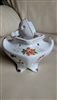 vintage Japanese porcelain Foo Dog incense burner urn with hand-painted floral design