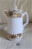 Antique Marx and Gutherz Carlsbad chocolate coffee pot with gilded floral design nine and three quarter inches tall