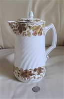 Antique Marx and Gutherz Carlsbad chocolate coffee pot with gilded floral design nine and three quarter inches tall