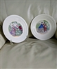 Godey Prints ribbed rim lanchon plates set of two by SALEM, 1949.