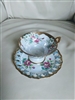 Norcrest teacup and saucer roses lusterware Japan elegant pastel design