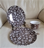 Staffordshire Calico teacup Country Cupboard plate in calico floral design collectible porcelain