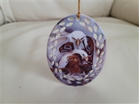 vintage jody bergsma eagle spirit porcelain oval hanging ornament