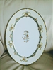 Vintage Noritake Lamara oval serving platter with colorful floral bouquets and gold encrusted handles thirteen and three quarter inch long