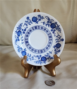 Vintage Enoch Wedgwood Tunstall Ltd Blue Heritage porcelain saucer with blue and white onion pattern