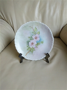 Wild Roses artist signature hand painted plate