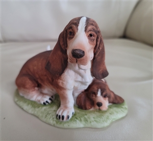 Basset hounds family porcelain by Andrea Sadek