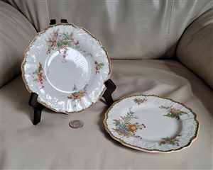 Devon pattern Myott Staffordshire England porcelain plates vintage kitchen accessories decorative home display